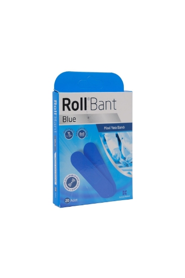 Roll Bant Blue Mavi Yara Bandı 20 Li