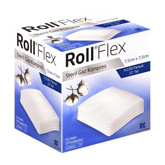 Roll Flex Steril Gaz Kompresi 50 Li ( 7,5 Cm X 7,5 Cm  5 Li Paket