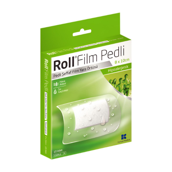 Roll Film Pedli Şeffaf Film Yara Örtüsü Hipoalerjenik 8 X 10 Cm 10 adet