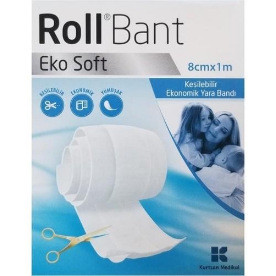 Roll Bant Eko Soft Kesilebilir Ekonomik Yara Bandı 8 Cm X 1 Mt