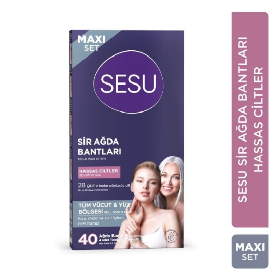 Sesu Maxi Set Tüm Vücut & Yüz Bölgesi Sir Ağda Bantları Hassas Ci