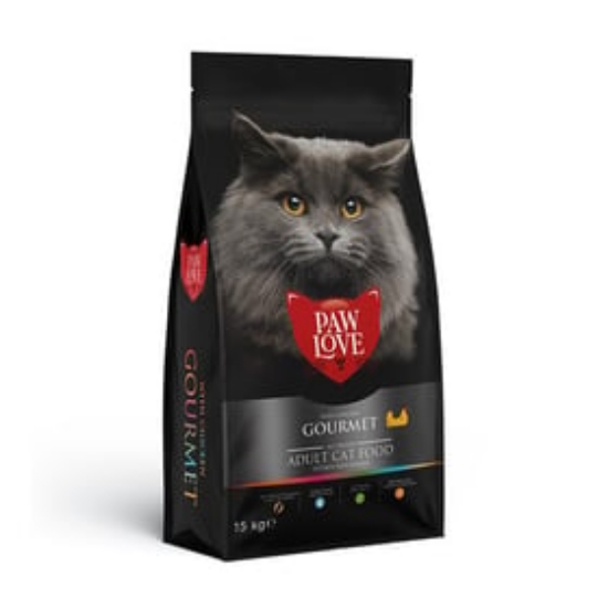 PAW LOVE GOURMET RENKLİ KEDİ MAMASI 15 KG