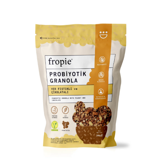 Fropie Yer Fıstığı & Çikolata Probiyotik Granola- 200 g