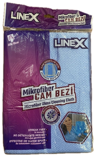 Linex Mikrofiber Cam Bezi 50 x 70 cm Mavi