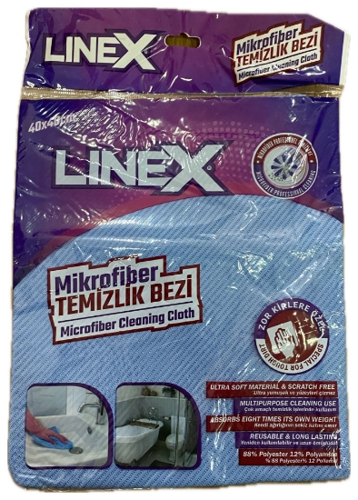 Linex Mikrofiber Zorkir Temizlik Bezi 40 x 40 cm Mavi