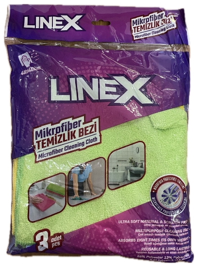 Linex Mikrofiber 3'lü Temizlik Bezi 40 x 40 cm Sarı