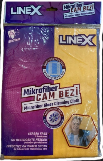 Linex Mikrofiber Overloklu Cam Bezi 50 x 70 cm Turuncu