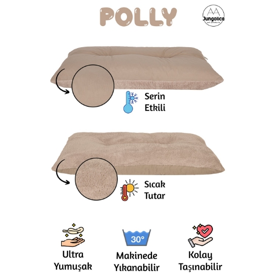 Poly Kedi Köpek Minderi Bej 55X80