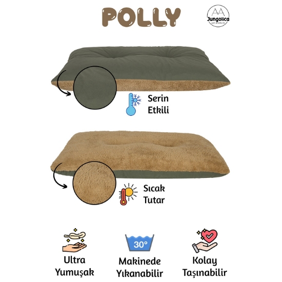 Poly Kedi Köpek Minderi Zeytin Yeşili60X90