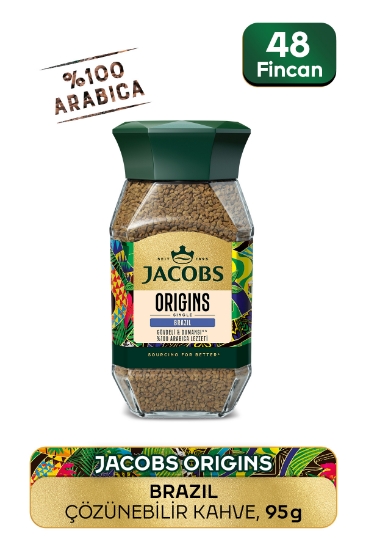 Jacobs Origin Brazil Granül Kahve Cam Kavanoz 95 GR