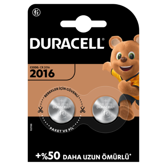 Duracell Cr2016 Lithium 3V Pil 2'li