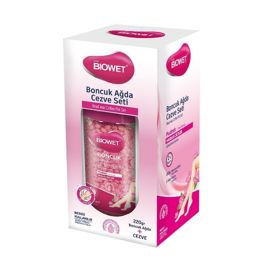 Biowet Cezveli 5 li Boncuk Ağda Seti Hasas Ciltler İçin Pudralı 220gr