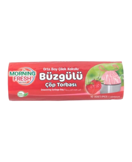 Morning Fresh Büzgülü Çöp Torbası Orta Boy 10'lu Çilek Kokulu