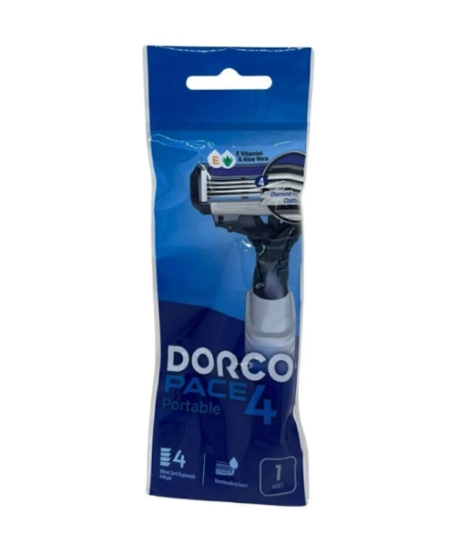 Dorco Pace 4, 4 bıçaklı tıraş bıçağı, poşetli tıraş bıçağı, erkek tıraş bıçağı, kayganlaştırıcı şeritli tıraş bıçağı, ergonomik tasarım, pürüzsüz tıraş, tahrişsiz tıraş deneyimi, pratik tıraş bıçağı, seyahat tıraş bıçağı,toptan dorco,toptan uygun fiyatlı dorco