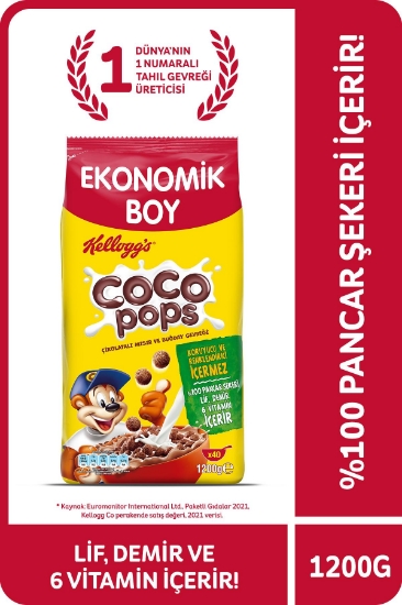 Kellogg's Coco Pops Çikolatalı Buğday ve Mısır Gevreği 1200 Gr