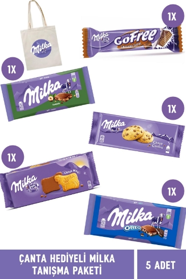 Milka çikolata, Karma çikolata paketi ,Hediye çantası ,Tanışma paketi, 5'li çikolata seti ,Çikolata çeşitleri,toptan çikolata,toptan milka