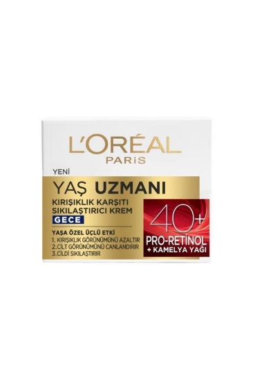 L'Oreal Paris Yaş Uzmanı 40+ Kırışıklık Karşıtı Sıkılaştırıcı Gece Kremi