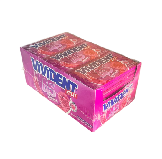 Vivident 45 Dk Ahududu Aromalı Sakız 26 Gr 18'li