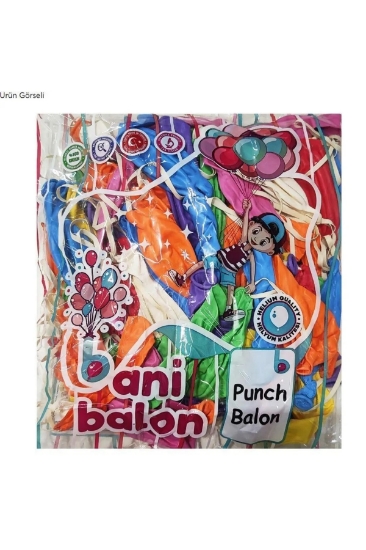 Bani Balon Punch İpli Baskısız Renkli 100'lü