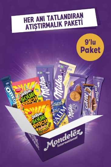 Mondelez (Milka, Falım, Jelibon, Oreo, Olips) Efsane Atıştırmalık Karma 9'lu Paketi