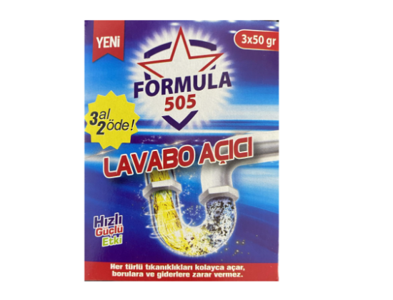 Formula 505 Lavabo Açıcı Toz 3*50 gr