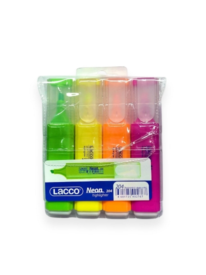 Lacco Neon Fosforlu Kalem 4'lü Set