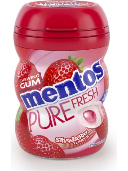 Mentos Pure Fresh Çilek Aromalı Draje Sakız 30 gr x 12 Adet