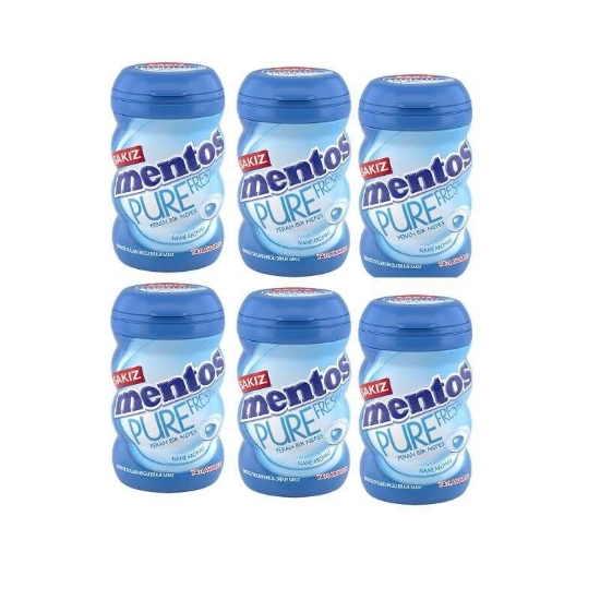 Mentos Fresh Pure Şekersiz Tatlandırıcılı Sakız 6 Adet x 90 g - Nane Aromalı