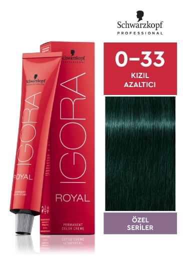 Schwarzkopf Igora Royal Özel Seriler 0-33 Kızıl Azaltıcı Saç Boyası 60ml