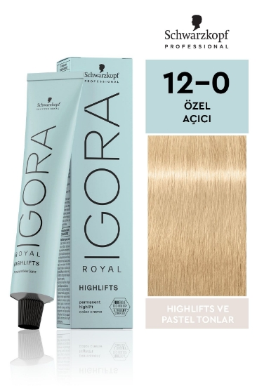 Schwarzkopf Igora Royal Highlifts Pastel Tonlar 12-0 Özel Açıcı Saç Boyası 60 ml