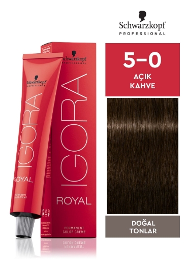 Schwarzkopf Igora Royal Doğal Tonlar 5-0 Açık Kahve Saç Boyası 60ml