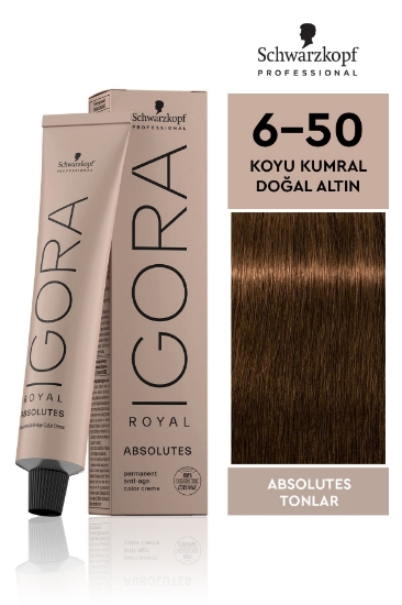 Schwarzkopf Igora Royal Absolutes Tonlar 6-50 Koyu Kumral - Doğal Altın Saç Boyası 60 ml