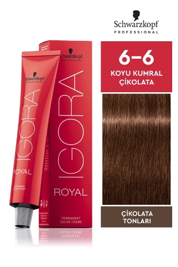 Schwarzkopf Igora Royal Çikolata Tonları 6-6 Koyu Kumral-Çikolata Saç Boyası 60 ml