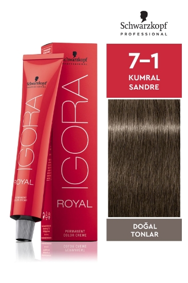 Schwarzkopf Igora Royal Doğal Tonlar 7-1 Kumral Sandre Saç Boyası 60ml