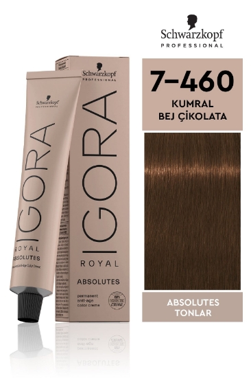 Schwarzkopf Igora Royal Absolutes Tonlar 7-460 Kumral - Bej Çikolata Saç Boyası 60 ml