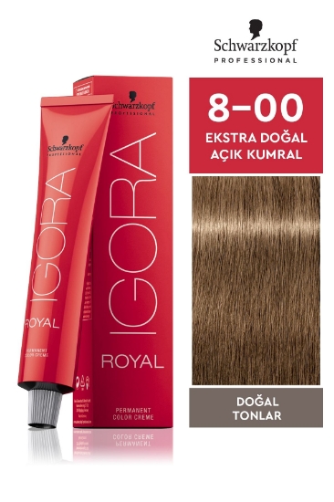 Schwarzkopf Igora Royal Doğal Tonlar 8-00 Ekstra Doğal Açık Kumral Saç Boyası 60 ml