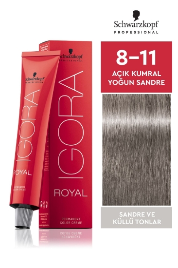 Schwarzkopf Igora Royal Küllü Tonlar 8-11 Açık Kumral Yoğun Sandre Saç Boyası 60 ml