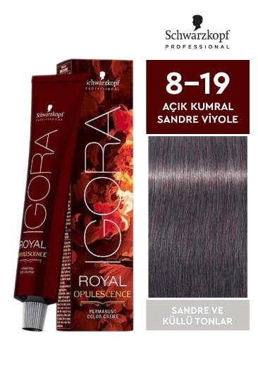 Schwarzkopf Igora Royal Opulescence 8-19 Açık Kumral Sandre Viyole Saç Boyası 60 ml