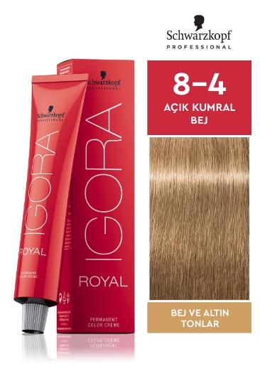 Schwarzkopf Igora Royal Altın Tonlar 8-4 Açık Kumral Bej Saç Boyası 60ml