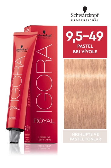 Schwarzkopf Igora Royal 9,5-49 Pastel Bej Viyole Saç Boyası 60 ml