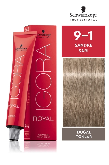 Schwarzkopf Igora Royal Doğal Tonlar 9-1 Sandre Sarı Saç Boyası 60ml