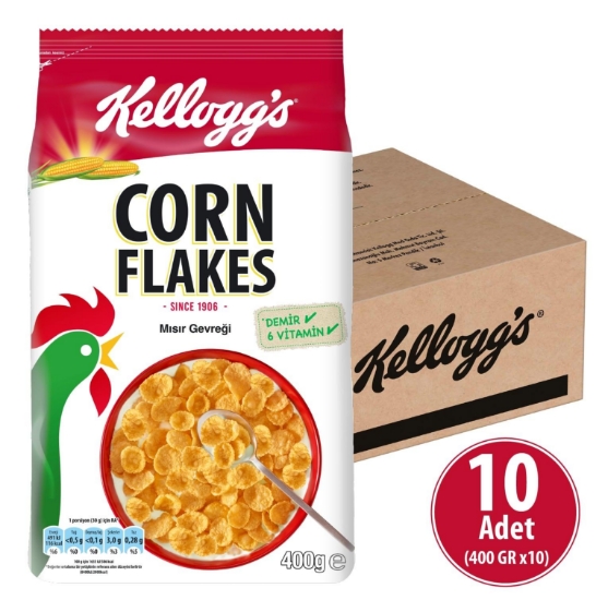 Kellogg's Corn Flakes Kahvaltılık Mısır Gevreği 400 Gr x 10 Adet