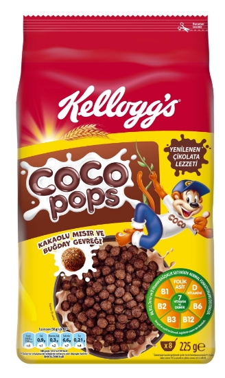 Kellogg's Coco Pops Çikolatalı Buğday ve Mısır Gevreği 225 Gr, Li