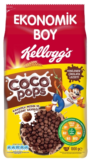 Kellogg's Coco Pops Çikolatalı Buğday ve Mısır Gevreği 1000 Gr, L