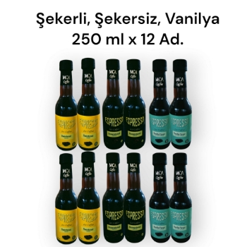 Mca Espresso Şekersiz,Şekerli,Vanilya Soğuk Kahve250 ml x 12 adet