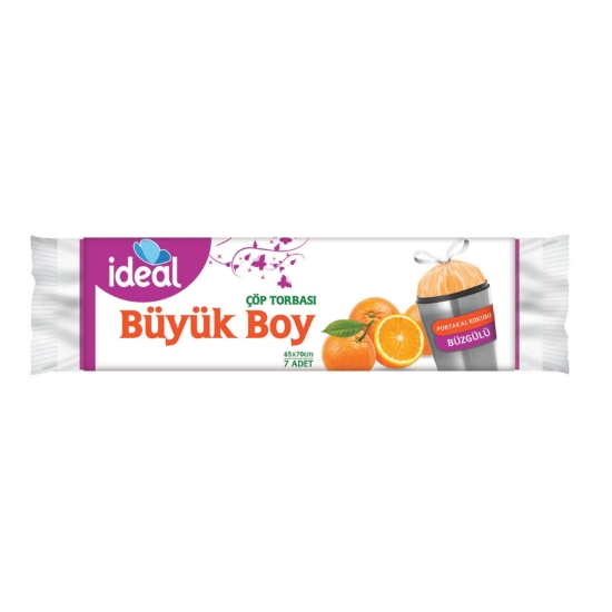 İdeal Portakal Kokulu Büzgülü Çöp Torbası Büyük Boy 7'li