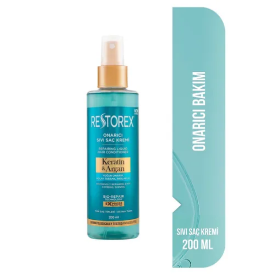 Restorex Keratin & Argan Onarıcı Sıvı Saç Bakım Kremi 200 ml