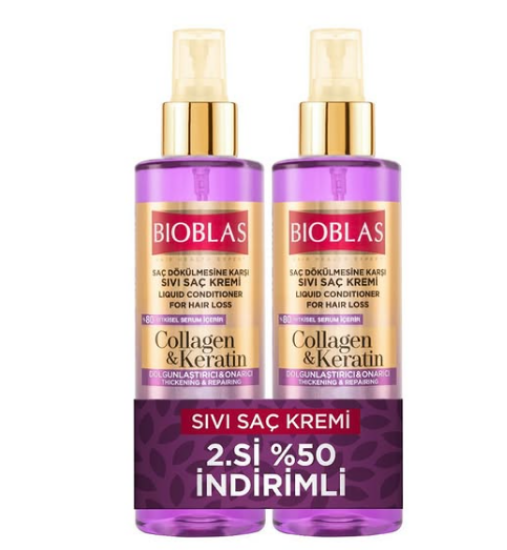 Bioblas Kolajen & Keratin Sıvı Saç Kremi 200 ml 2.si %50 İndirimli