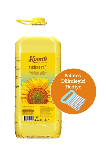 KOMİLİ AYÇİÇEK YAĞI 5 LT PET + Patates Dilimliyici Hediyeli