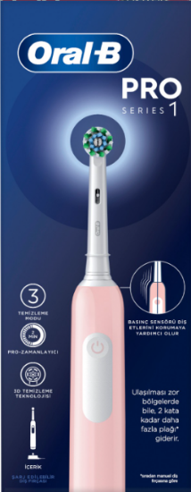 Oral-B PRO1 D305 PEMBE Şarjlı Diş Fırçası